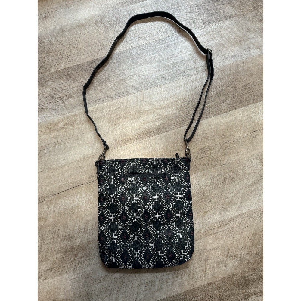 Thirty One Navy Pink White Faux Leather Crossbody Bag Adjustable Strap Purse